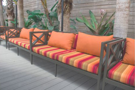 Throw pillows at the Epicurean Hotel