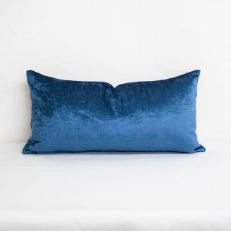 Indoor Patio Lane Blue Velvet - 24x12 Throw Pillow