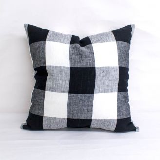 Indoor Patio Lane Clifford Check Charcoal - 20x20 Throw Pillow