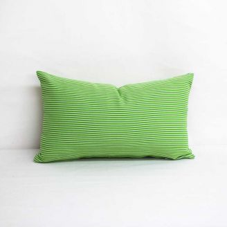 Indoor/Outdoor Duralee Sunbrella Spring Green (Dark Side) - 20x12 Horizontal Stripes Throw Pillow