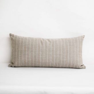 Indoor/Outdoor Sunbrella Ticking Dove - 24x12 Throw Pillow
