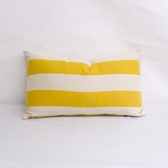 Indoor/Outdoor Tempotest Lido Yellow - 20x12 Horizontal Stripe Throw Pillow