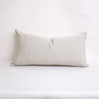 Indoor/Outdoor Sunbrella Linen Silver - 24x12 Throw Pillow