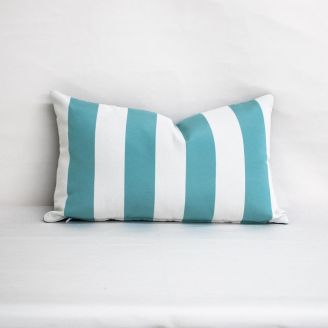 Indoor/Outdoor Outdura Kinzie Aqua - 20x12 Vertical Stripes Throw Pillow