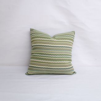 Indoor Kravet Smart Green Woven - 18x18 Horizontal Stripes Throw Pillow