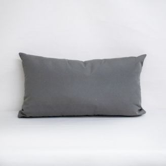 Indoor/Outdoor Sunbrella Canvas Charcoal - 24x12 Throw Pillow