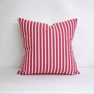 Indoor Patio Lane Red and White Stripe - 22x22 Throw Pillow