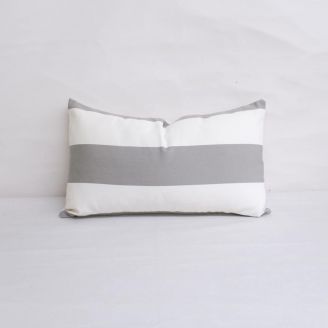 Indoor/Outdoor Outdura Bistro Platinum - 20x12 Horizontal Stripes Throw Pillow