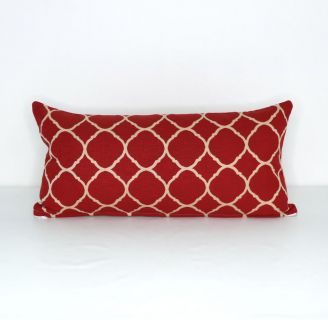 Indoor/Outdoor Sunbrella Accord II Crimson (Dark Side) - 24x12 Throw Pillow