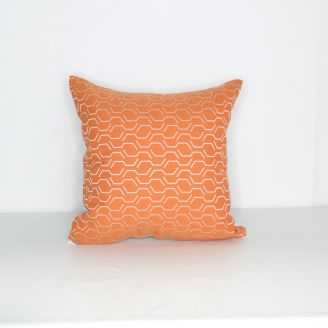 Indoor/Outdoor Sunbrella Adaptation Apricot (dark side) - 20x20 Horizontal Stripes Throw Pillow