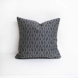 Indoor/Outdoor Sunbrella Adaptation Stone (dark side) - 20x20 Throw Pillow