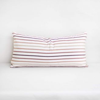 Indoor Patio Lane Neutral Stripe - 24x12 Horizontal Stripes Throw Pillow