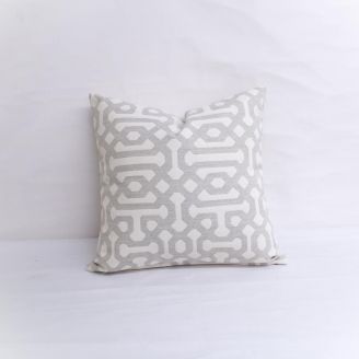 Indoor/Outdoor Sunbrella Fretwork Pewter - 18x18 Throw Pillow