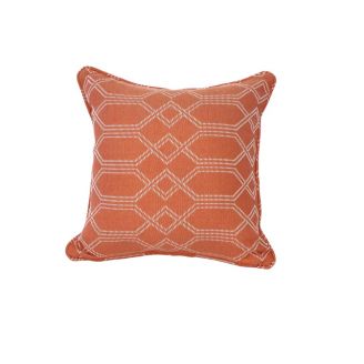 Indoor/Outdoor Sunbrella Connection Guava - 18x18 Horizontal Stripes Throw Pillow with Welt