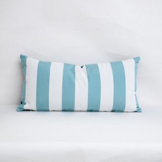 Indoor/Outdoor Outdura Kinzie Aqua - 24x12 Vertical Stripes Throw Pillow