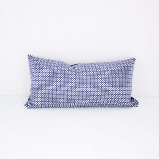 Indoor Patio Lane Navy Dots - 24x12 Throw Pillow