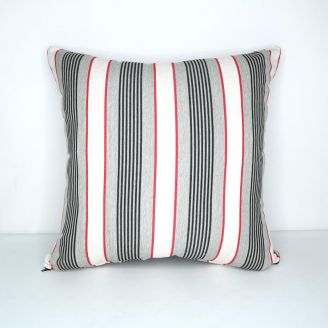 Indoor/Outdoor Outdura Fenway Coal - 20x20 Vertical Stripes Throw Pillow