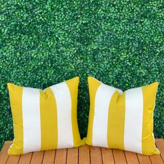 Pair of 2 Indoor/Outdoor Sunbrella Cabana Citron - 18x18 Throw Pillows