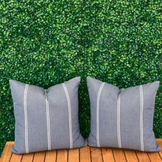 Pair of 2 Indoor/Outdoor Sunbrella Equal Ink - 18x18 Throw Pillows