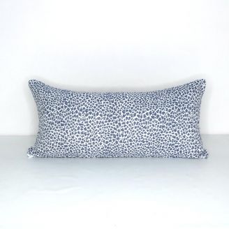 Indoor/Outdoor Patio Lane Azure Blue Leopard (Light Side) - 24x12 Vertical Stripes Throw Pillow