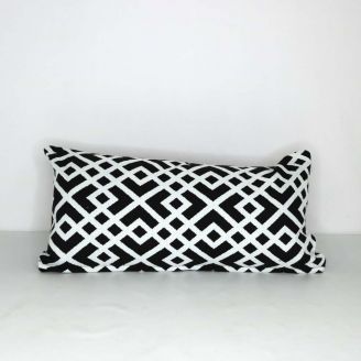 Indoor Patio Lane Geometric Onyx - 24x12 Throw Pillow