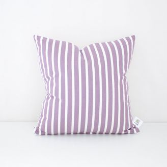Indoor Clarke and Clarke Stowe Lavender - 18x18 Vertical Stripes Throw Pillow