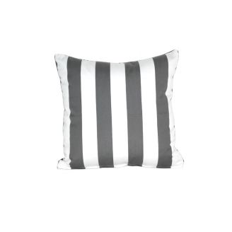 Indoor/Outdoor Sunbrella Yacht Stripe Charcoal Grey - 18x18 Throw Pillow