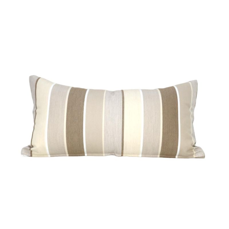 Indoor/Outdoor Sunbrella Milano Flax 24x12 Throw Pillow