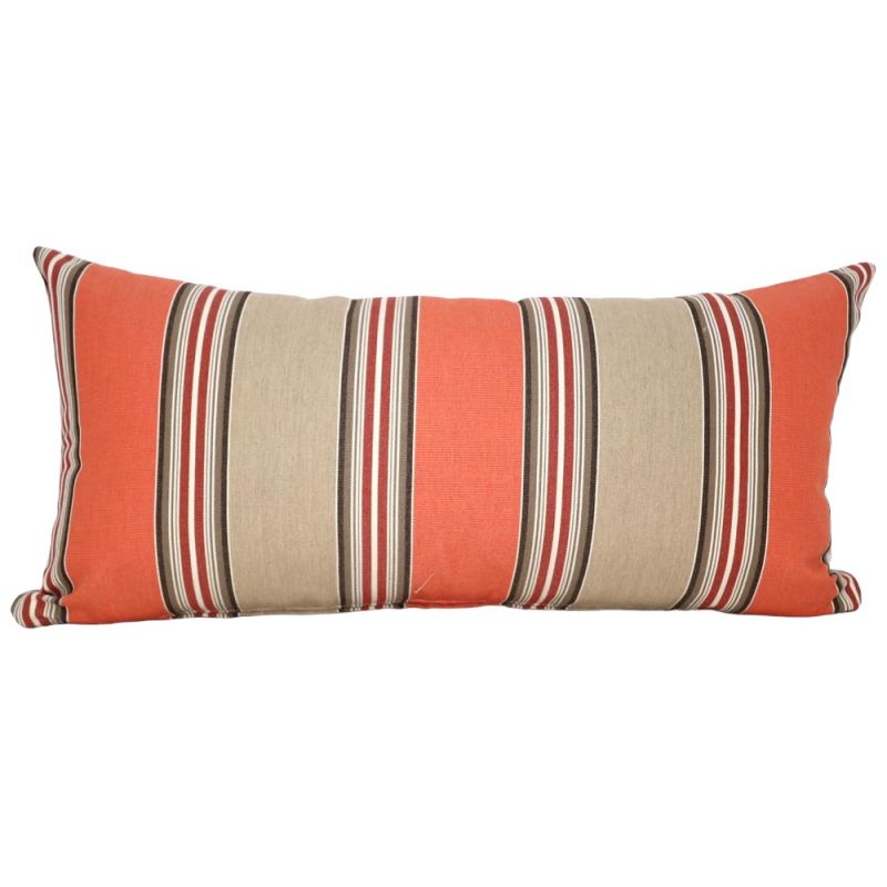 Indoor/Outdoor Sunbrella Passage Poppy - 24x12 Throw Pillow